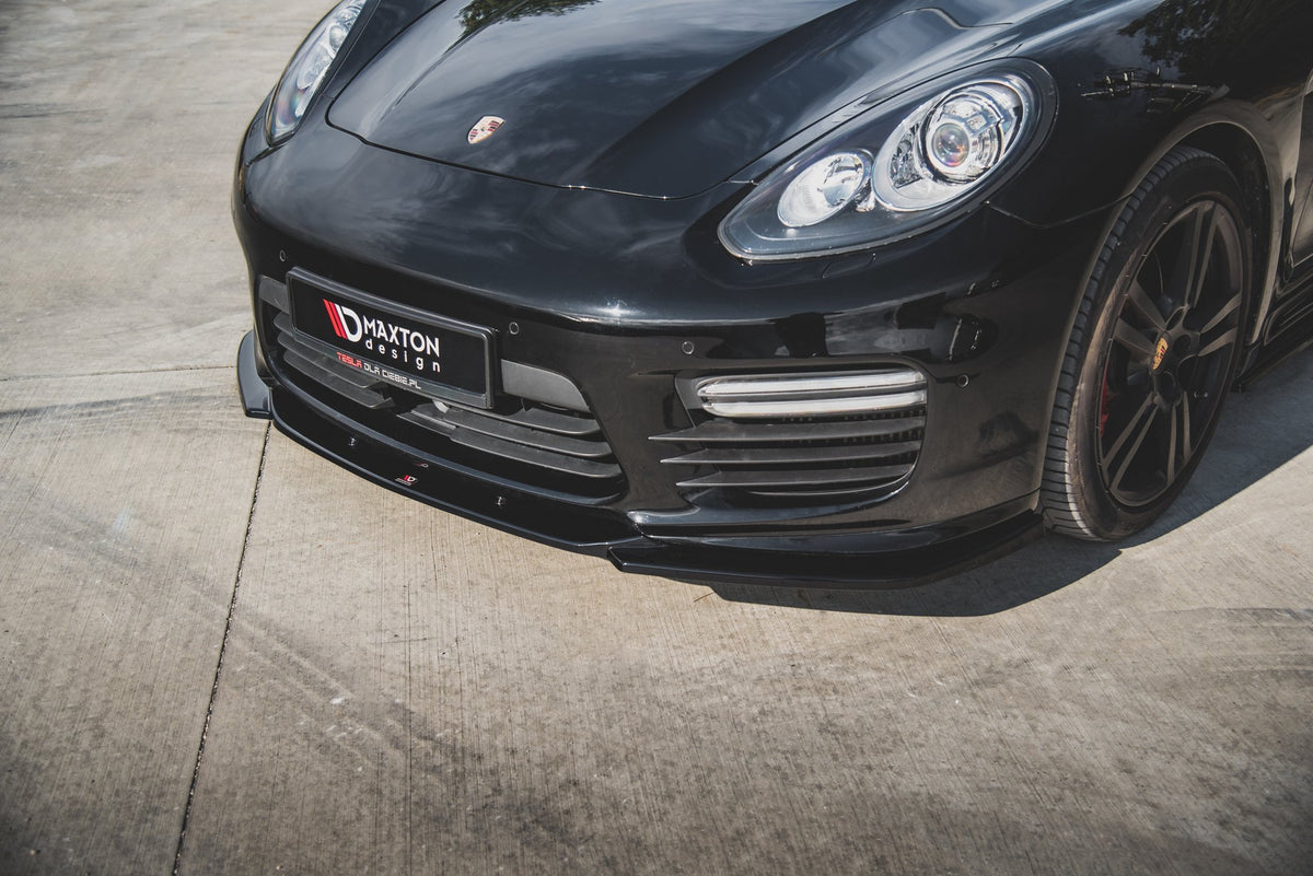 Street+ Spoilerlippe Front Ansatz V.2 passend für Porsche Panamera Turbo 970 Facelift schwarz Hochglanz – Ansicht 3