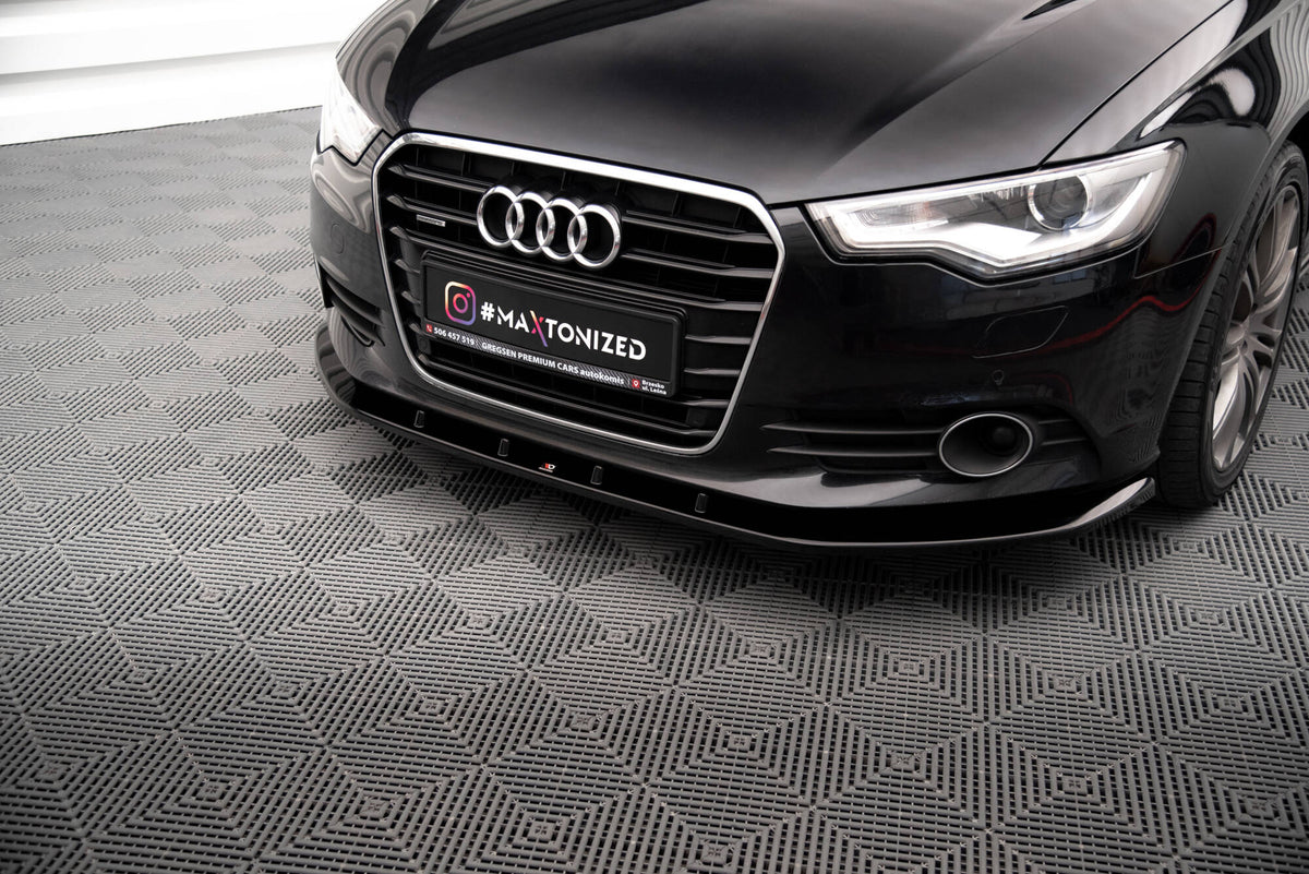 Street+ Spoilerlippe Front Ansatz V.3 passend für Audi A6 C7 schwarz Hochglanz – Ansicht 3