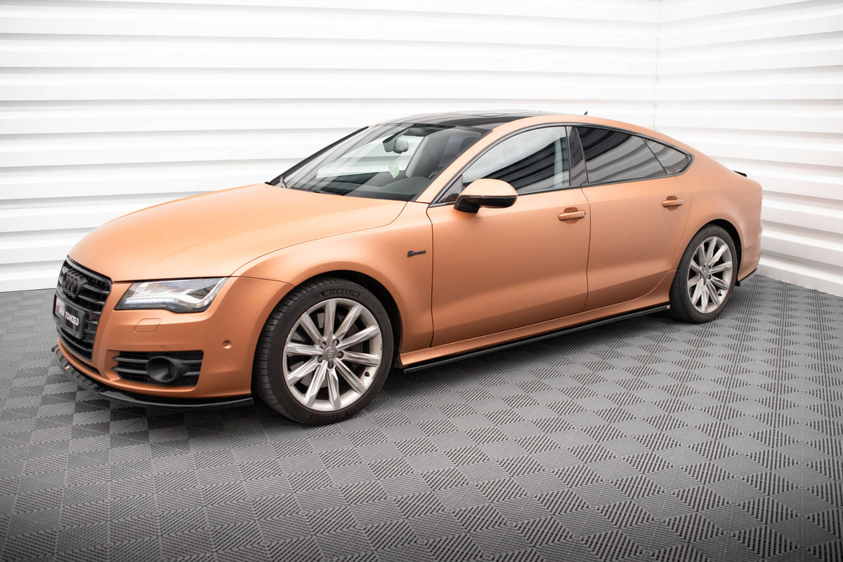 Street+ Seitenschweller Leisten passend für V.3 passend für Audi A7 S-Line / S7 C7 schwarz Hochglanz – Ansicht 1