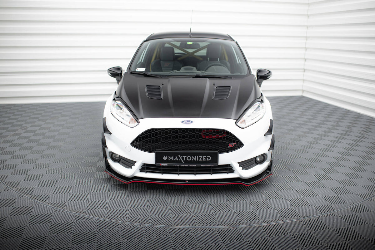 Street+ Spoilerlippe Front Ansatz V.5 passend für Ford Fiesta ST Mk7 Facelift schwarz Hochglanz – Ansicht 1
