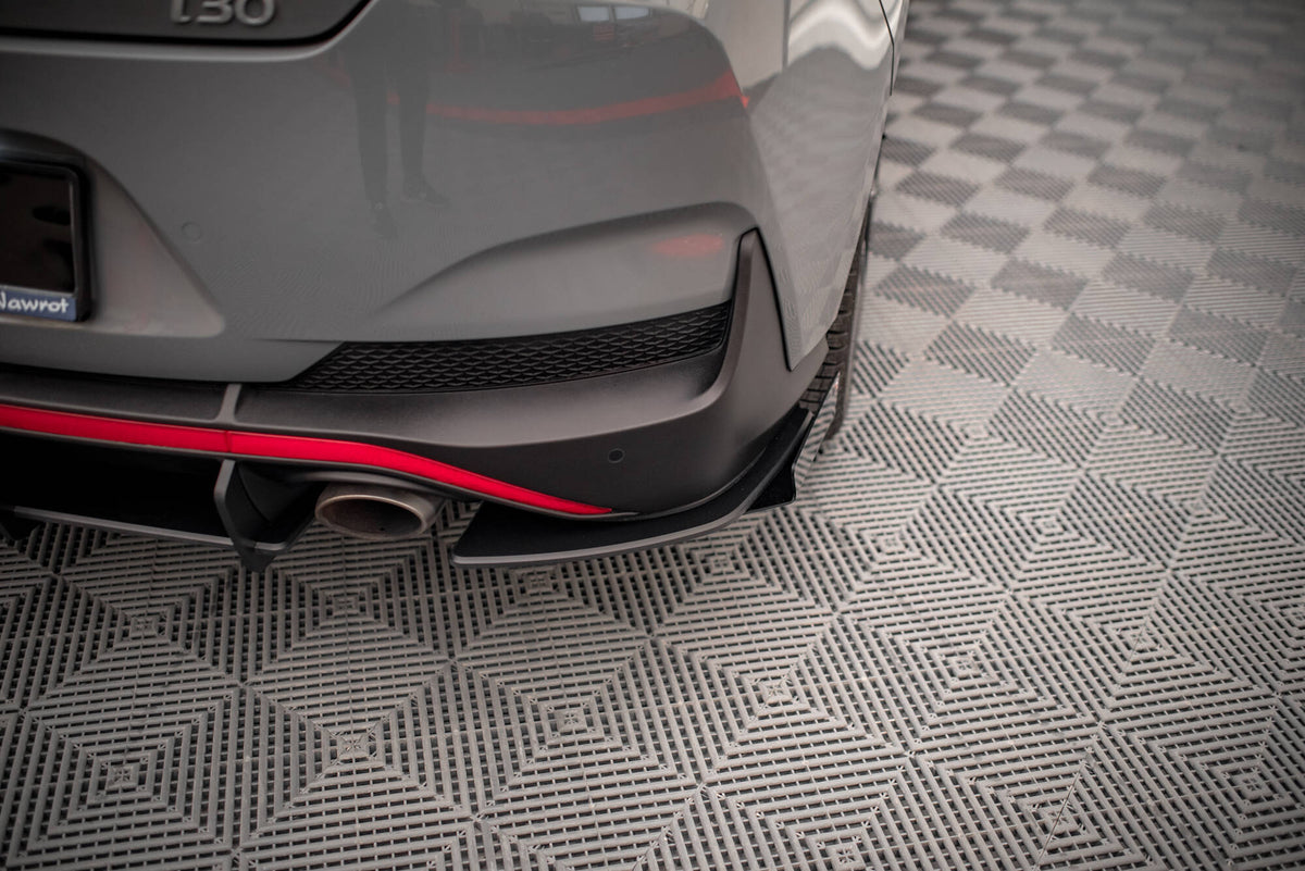 Street Pro Heck Ansatz Flaps Diffusor + Flaps passend für Hyundai I30 Fastback N-Line Mk3 Facelift schwarz Hochglanz – Ansicht 9