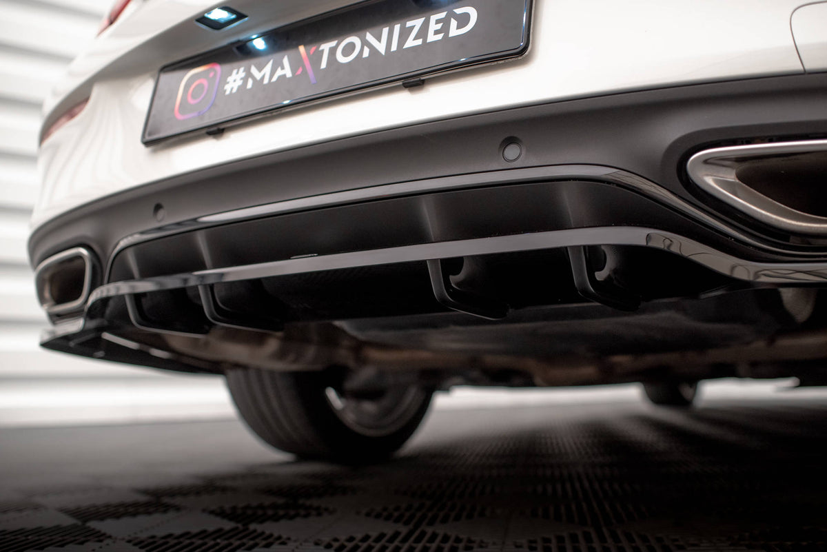Street+ Mittlerer Diffusor RACE passend für Mercedes-Benz C Coupe AMG-Line C205 Facelift schwarz Hochglanz – Ansicht 3