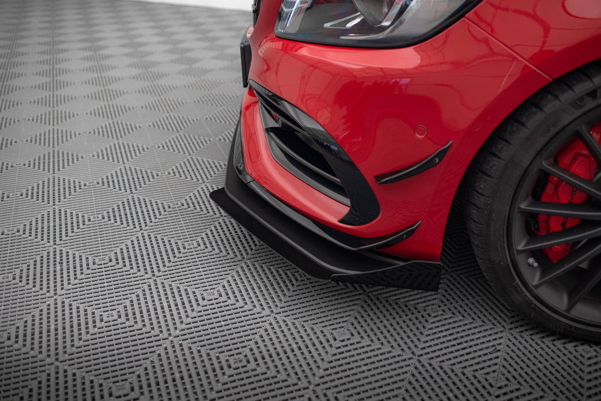 Front Stoßstange Flaps passend für Mercedes-Benz A 45 AMG W176 Facelift schwarz Hochglanz – Ansicht 6
