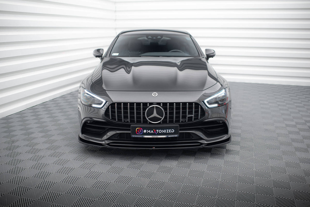 Street+ Spoilerlippe Front Ansatz V.1 passend für Mercedes-AMG GT 53 4-Door Coupe X290 schwarz Hochglanz – Ansicht 1