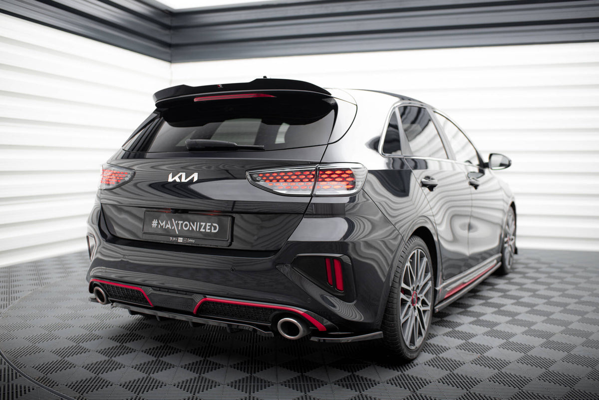 Heck Ansatz Flaps Diffusor passend für Kia Ceed GT Mk3 Facelift schwarz Hochglanz – Ansicht 4