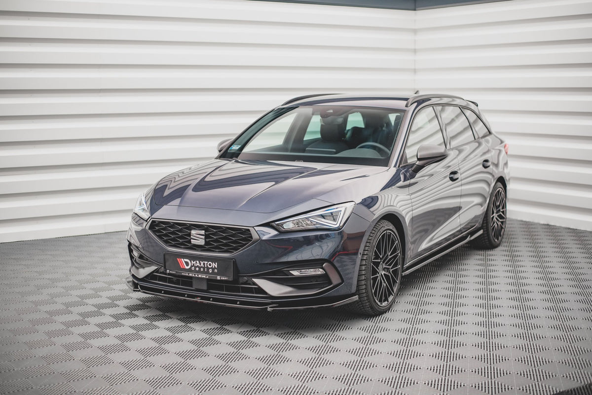 Street+ Spoilerlippe Front Ansatz V.2 passend für Seat Leon FR Mk4 schwarz Hochglanz – Ansicht 1