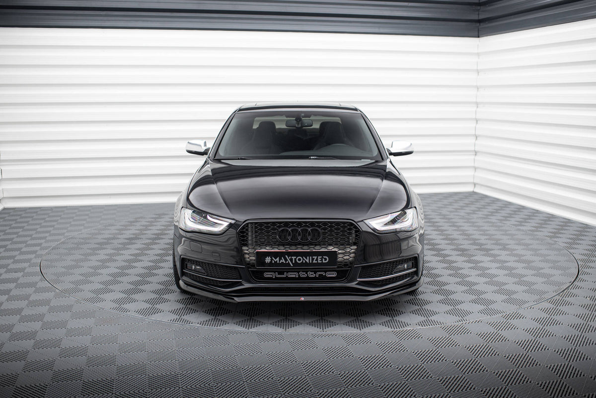 Street+ Spoilerlippe Front Ansatz V.1 passend für Audi A4 S-Line / S4 B8 Facelift schwarz Hochglanz – Ansicht 3