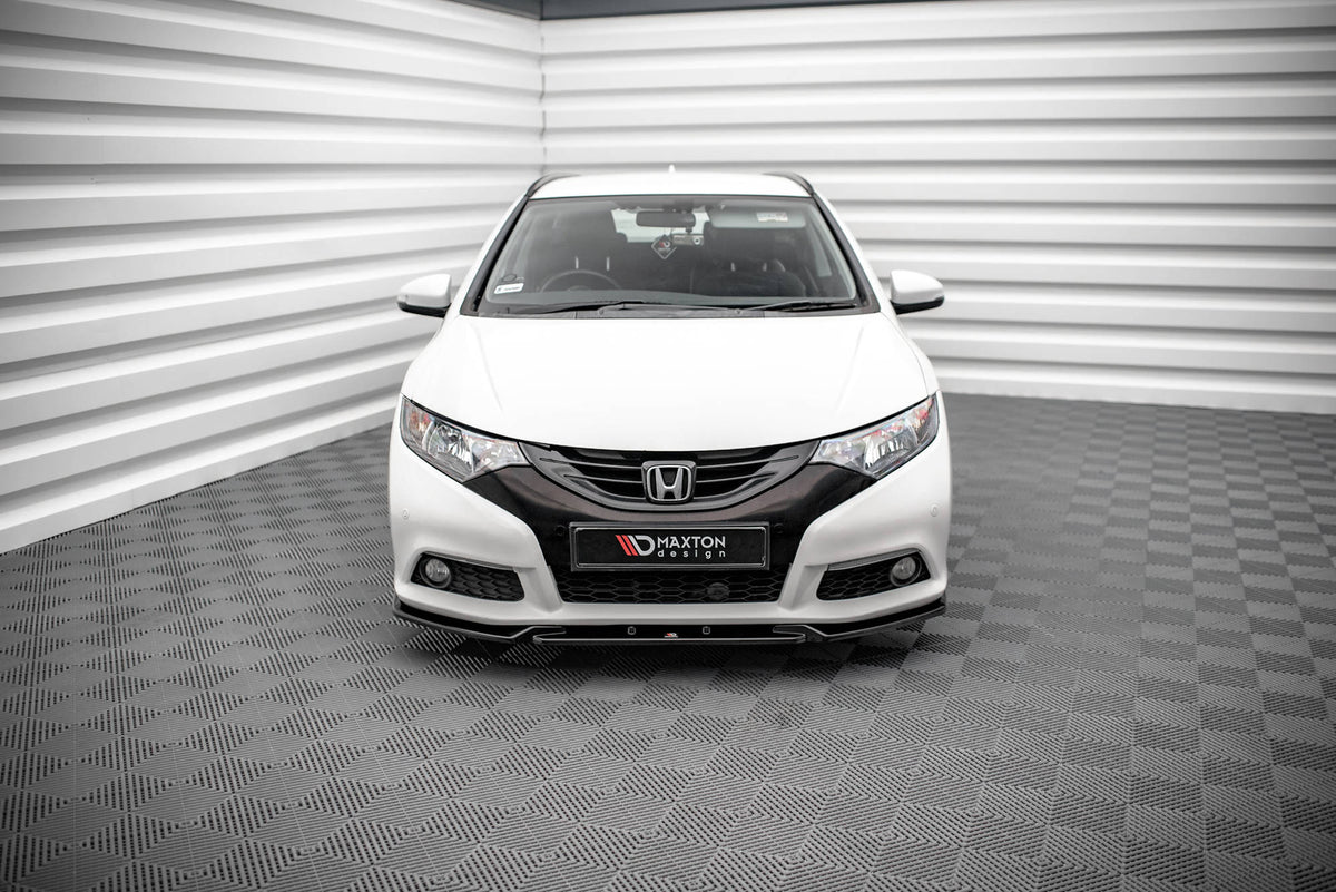 Street+ Spoilerlippe Front Ansatz V.2 passend für Honda Civic Mk9 schwarz Hochglanz – Ansicht 1