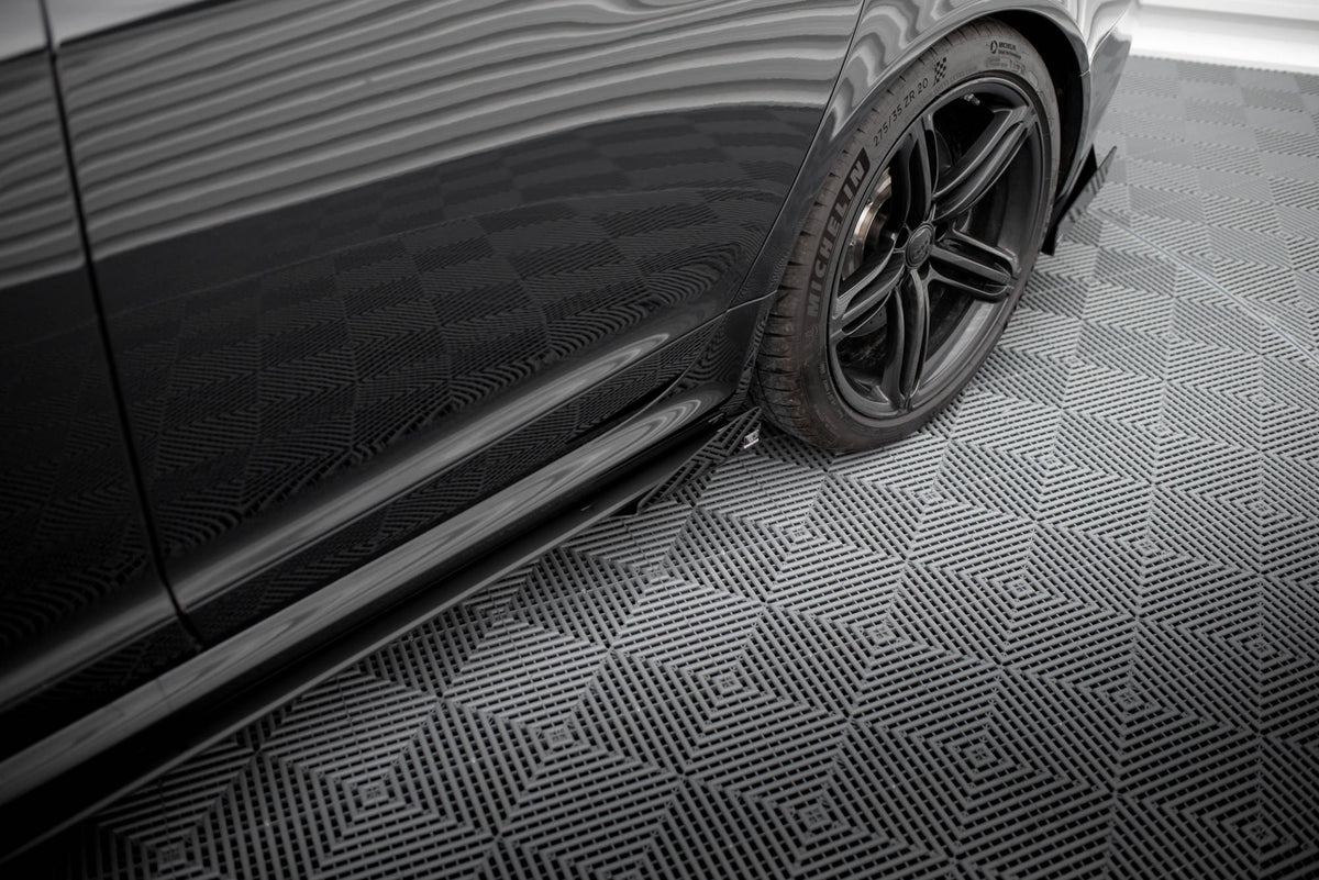 Seitenschweller Flaps passend für Audi RS6 Avant C6 schwarz Hochglanz – Ansicht 3