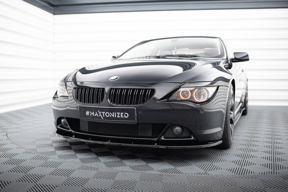 Street+ Spoilerlippe Front Ansatz V.1 passend für BMW 6er Coupe E63 / Cabrio E64  schwarz Hochglanz – Ansicht 3
