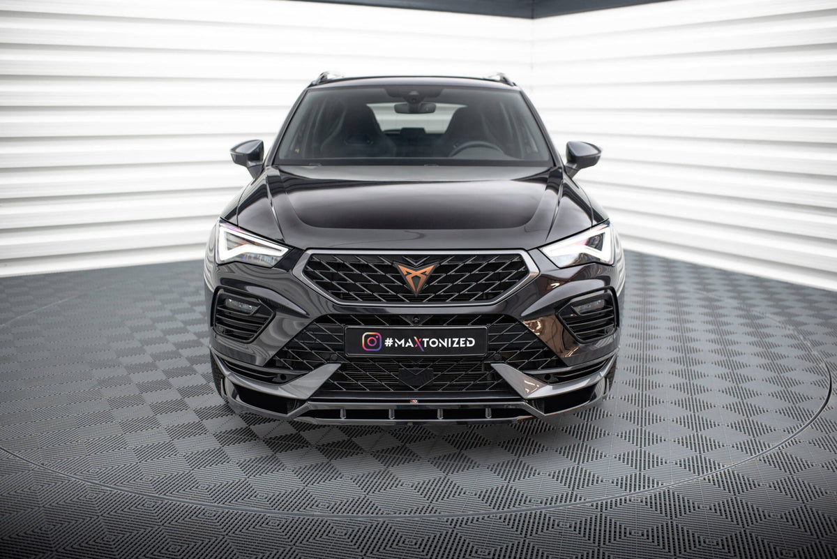 Street+ Spoilerlippe Front Ansatz passend für Cupra Ateca Mk1 Facelift schwarz Hochglanz – Ansicht 3