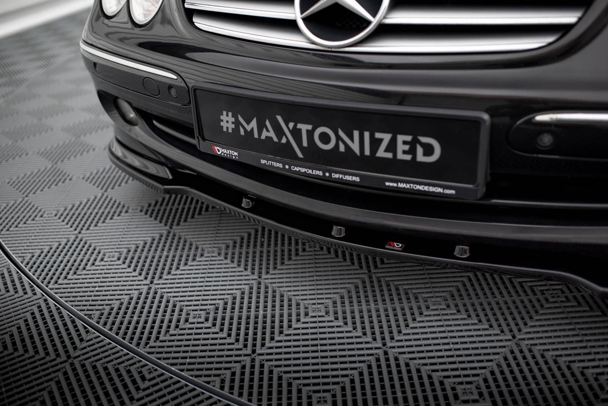 Street+ Spoilerlippe Front Ansatz V.1 passend für MERCEDES CLK W 209 FÜR STANDARD STOßSTANGE schwarz Hochglanz – Ansicht 4