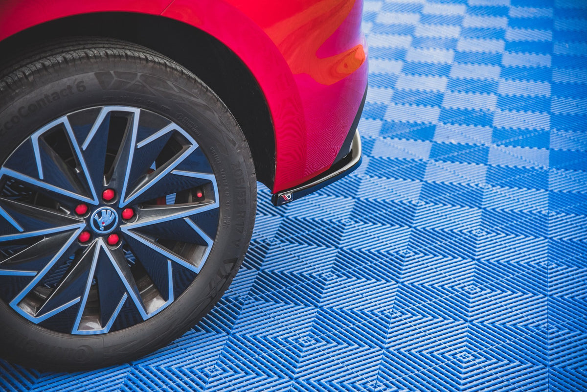 Heck Ansatz Flaps Diffusor passend für Skoda Kamiq Mk1 schwarz Hochglanz – Ansicht 5
