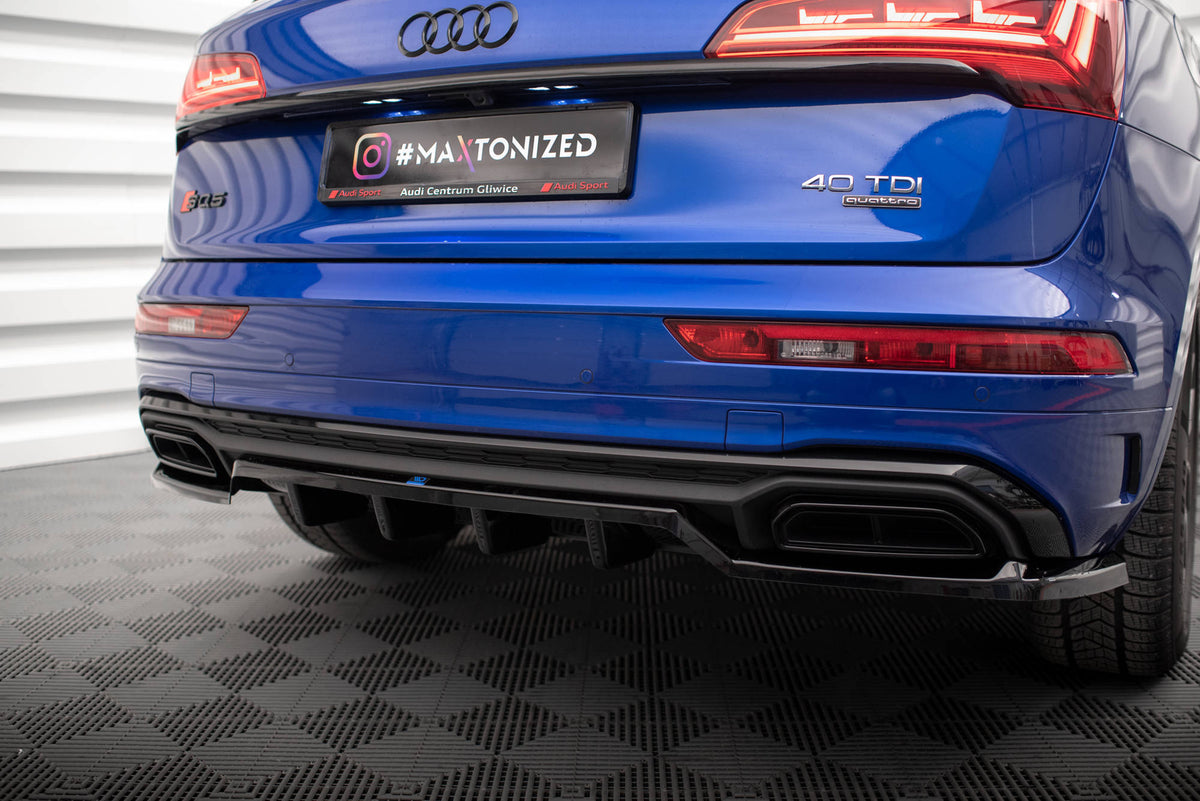 Street+ Mittlerer Diffusor RACE passend für Audi Q5 S-Line SUV Mk2 Facelift schwarz Hochglanz – Ansicht 4