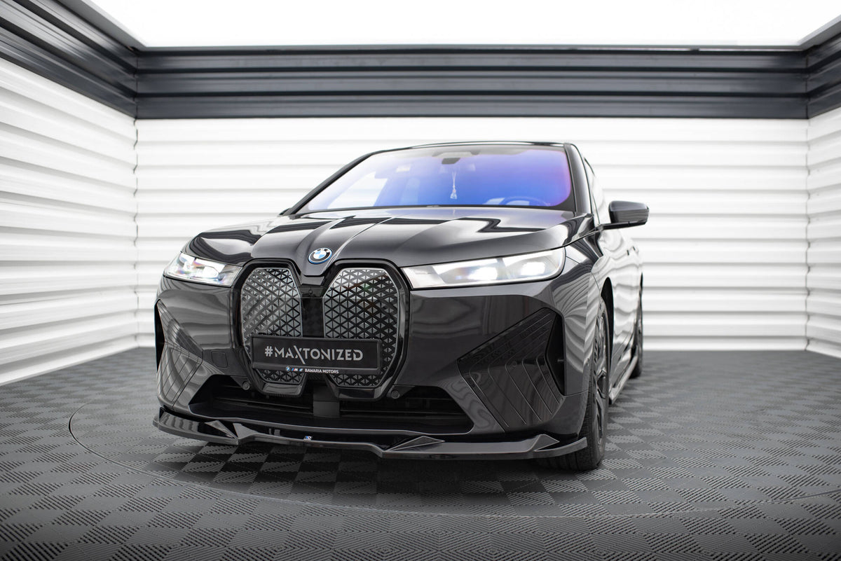 Street+ Spoilerlippe Front Ansatz V.2 passend für BMW iX M-Paket i20 schwarz Hochglanz – Ansicht 3