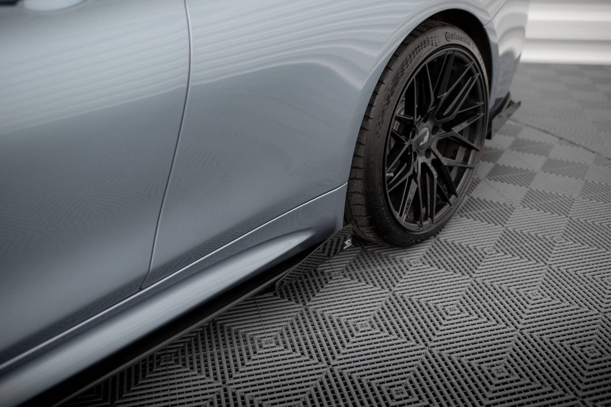 Street Pro Street+ Seitenschweller Leisten + Flaps passend für BMW 4er Coupe / Gran Coupe / Cabrio M-Paket F32 / F36 / F33  schwarz Hochglanz – Ansicht 4