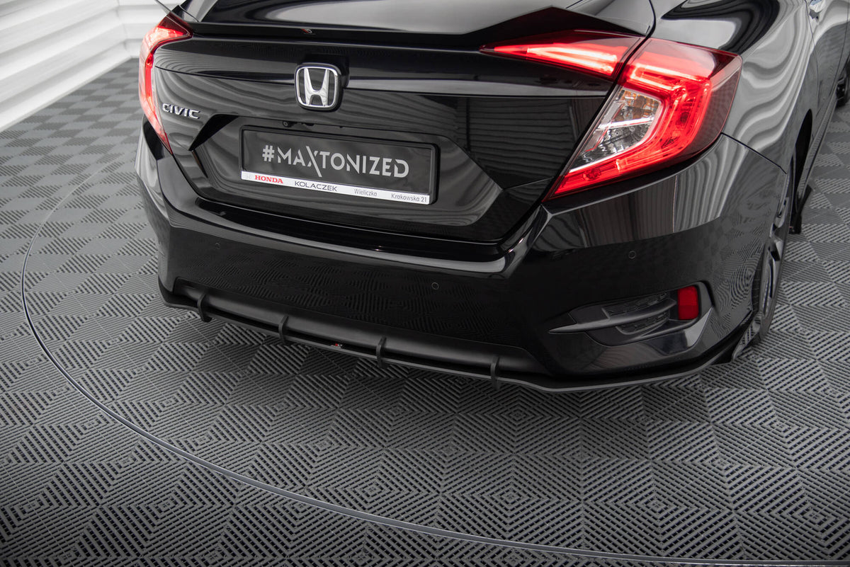 Street Pro Heck Ansatz Flaps Diffusor + Flaps passend für Honda Civic Mk10 schwarz Hochglanz – Ansicht 4