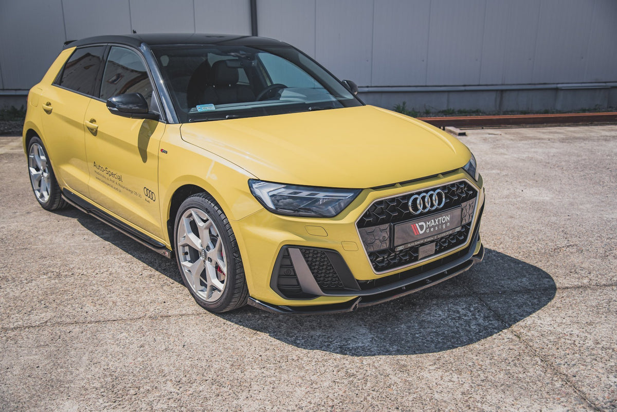 Street+ Spoilerlippe Front Ansatz V.3 passend für Audi A1 S-Line GB schwarz Hochglanz – Ansicht 1