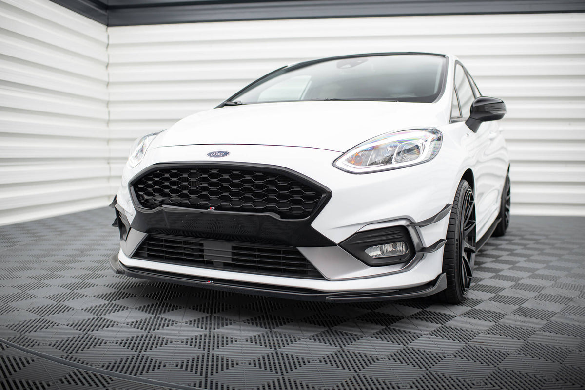 Street+ Spoilerlippe Front Ansatz V.4 passend für Ford Fiesta Mk8 ST / ST-Line schwarz Hochglanz – Ansicht 4