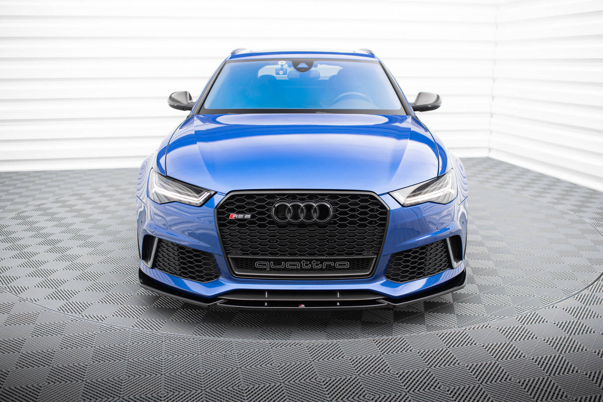 Street+ Spoilerlippe Front Ansatz V.4 passend für Audi RS6 C7 / C7 Facelift schwarz Hochglanz – Ansicht 1