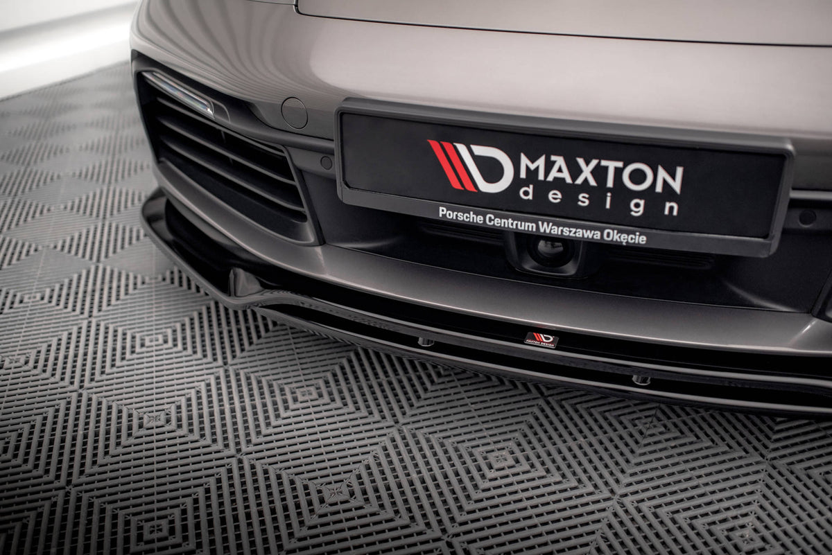 Street+ Spoilerlippe Front Ansatz passend für Porsche 911 Carrera 4S 992 schwarz Hochglanz – Ansicht 3