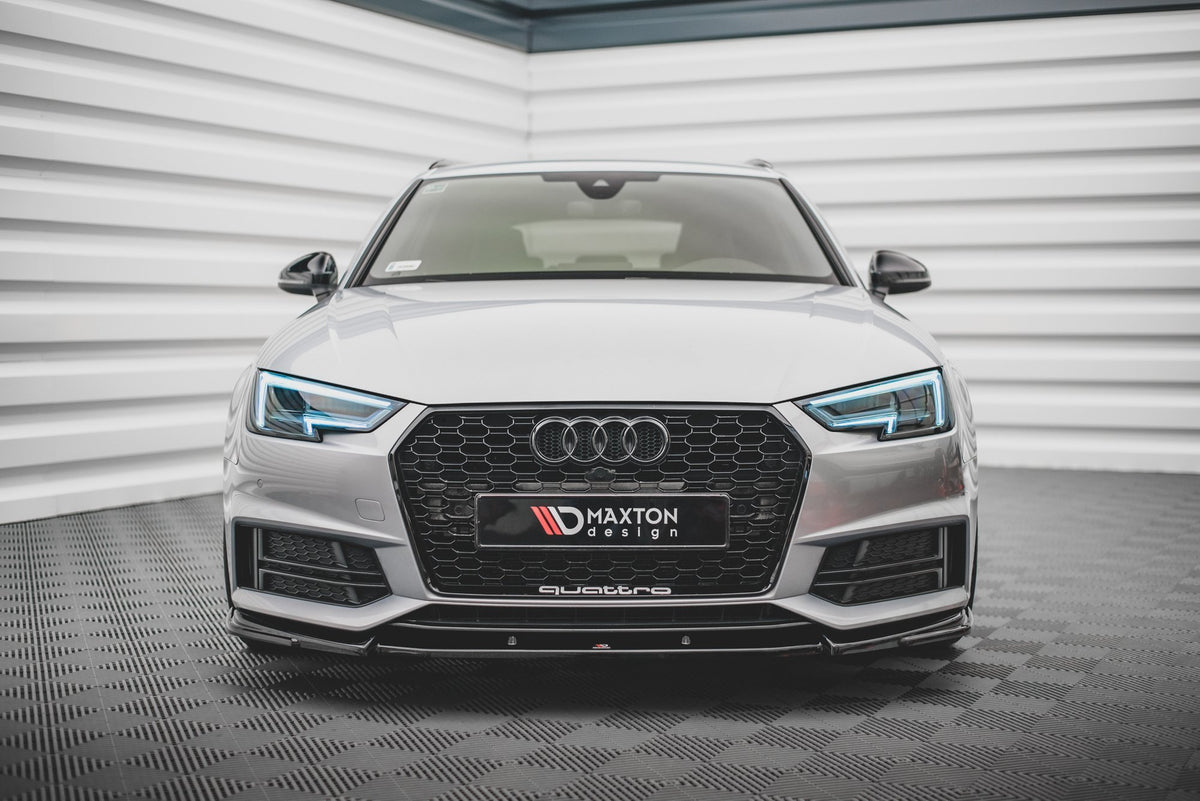 Street+ Spoilerlippe Front Ansatz V.3 passend für Audi S4 / A4 S-Line B9 schwarz Hochglanz – Ansicht 1