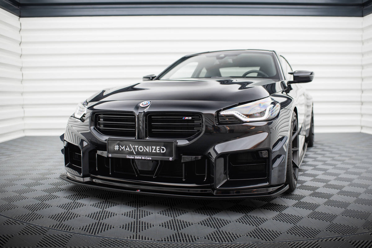 Street+ Spoilerlippe Front Ansatz V.4 passend für BMW M2 G87 schwarz Hochglanz – Ansicht 4