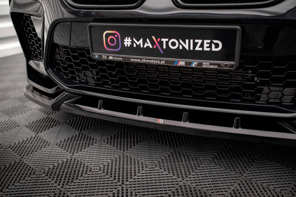 Street+ Spoilerlippe Front Ansatz V.2 passend für BMW X6 M F96 schwarz Hochglanz – Ansicht 3