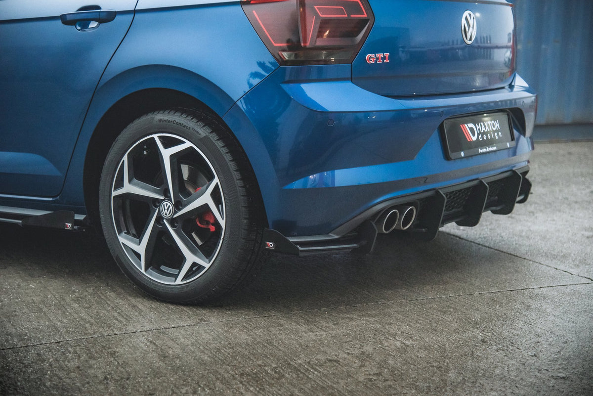 Hintere Seiten Flaps passend für VW Polo GTI Mk6 schwarz Hochglanz – Ansicht 4