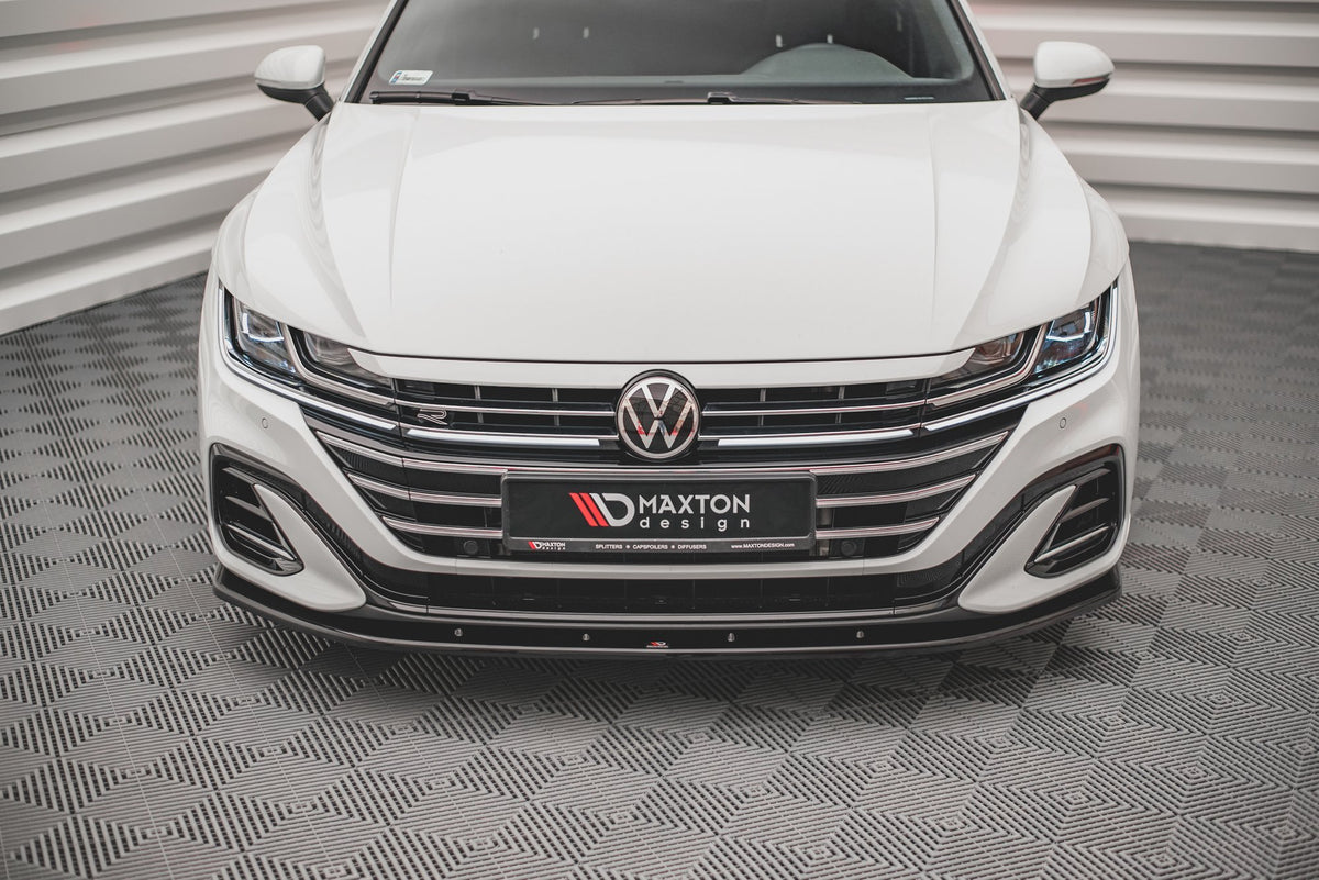 Street+ Spoilerlippe Front Ansatz V.2 passend für VW Arteon R-Line Limousine / Shooting Brake Mk1 Facelift schwarz Hochglanz – Ansicht 1
