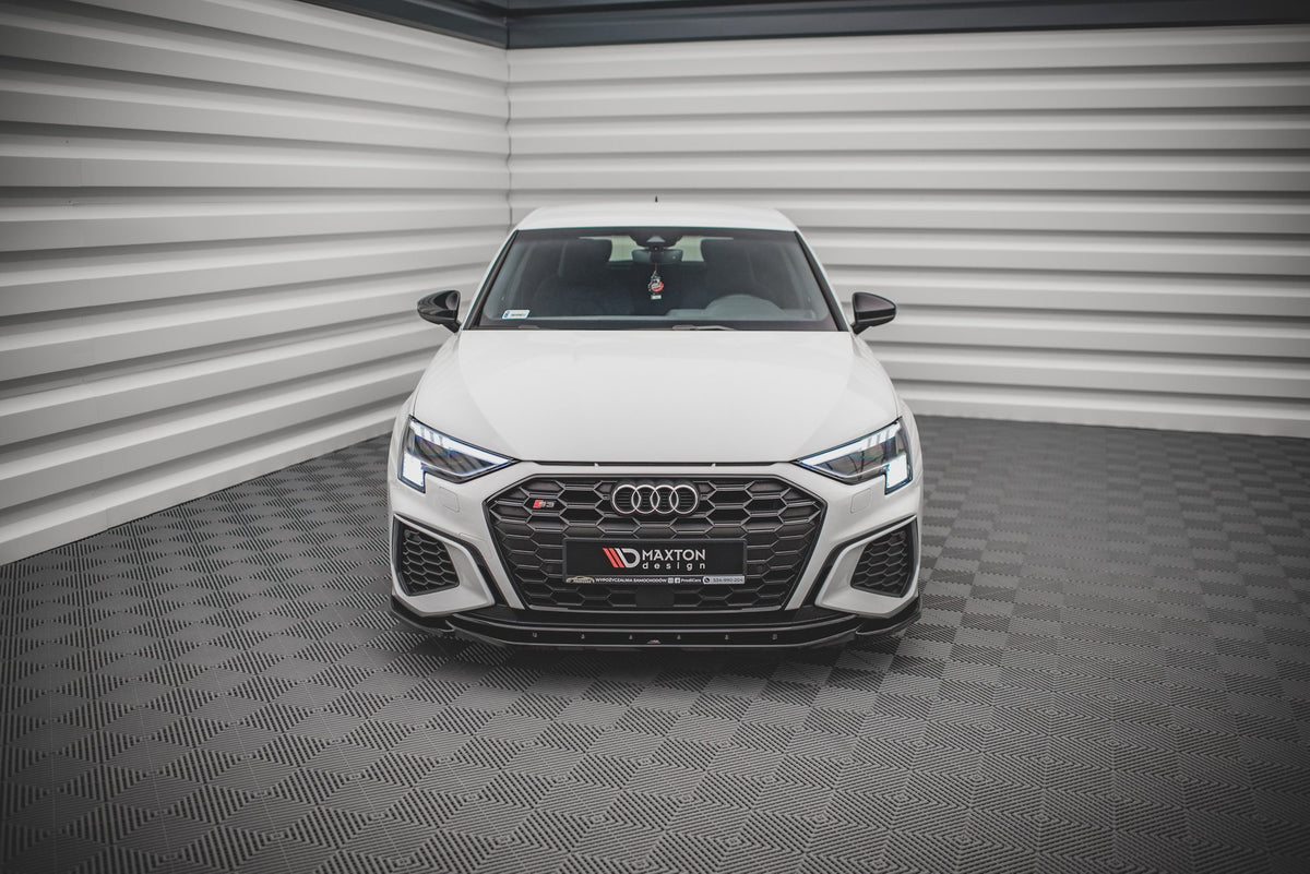 Street+ Spoilerlippe Front Ansatz V.4 passend für Audi S3 / A3 S-Line 8Y schwarz Hochglanz – Ansicht 1