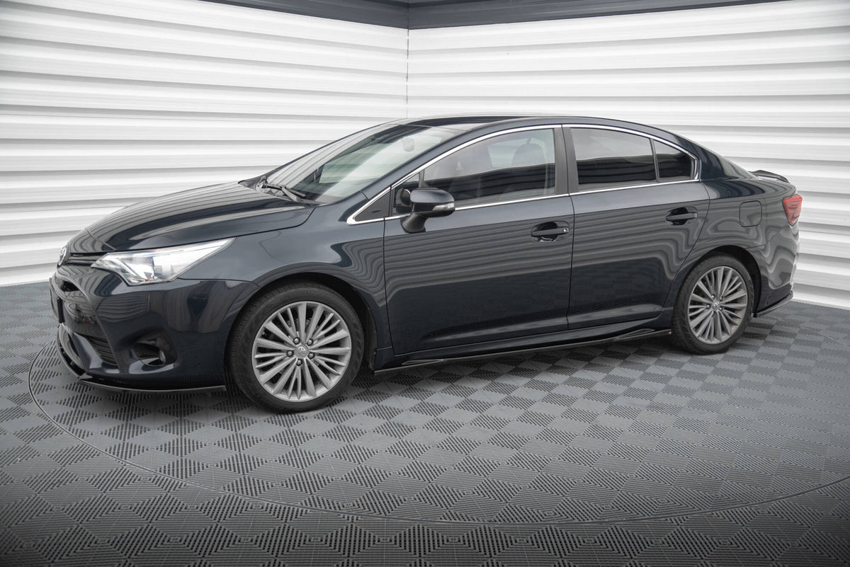 Street+ Seitenschweller Leisten passend für Toyota Avensis Mk3 Facelift schwarz Hochglanz – Ansicht 1