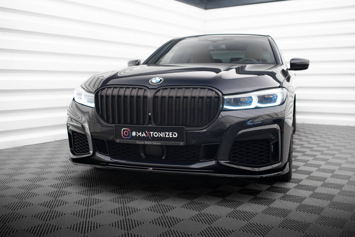 Street+ Spoilerlippe Front Ansatz V.4 passend für BMW 7 M-Paket G11 / G12 Facelift schwarz Hochglanz – Ansicht 4