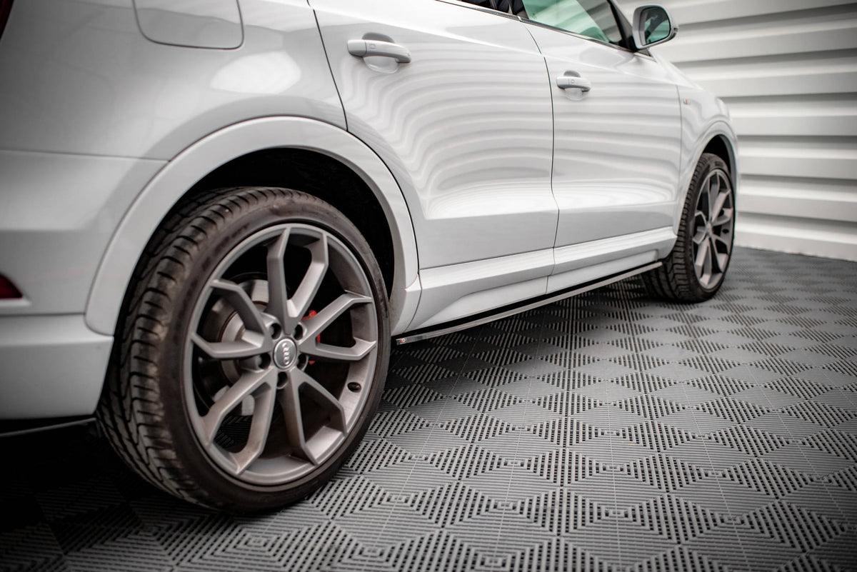 Street+ Seitenschweller Leisten passend für Audi Q3 Sport 8U Facelift schwarz Hochglanz – Ansicht 1