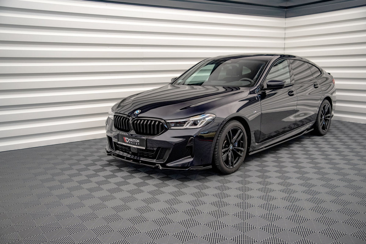 Street+ Spoilerlippe Front Ansatz passend für BMW 6er GT M-Paket G32 Facelift schwarz Hochglanz – Ansicht 1