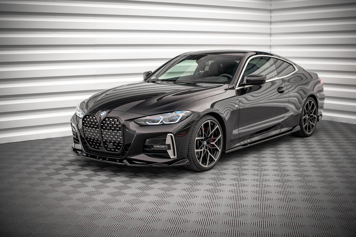 Street+ Spoilerlippe Front Ansatz V.2 passend für BMW 4er M-Paket / M440i G22 / G23 / G22 Facelift / G23 Facelift schwarz Hochglanz – Ansicht 3