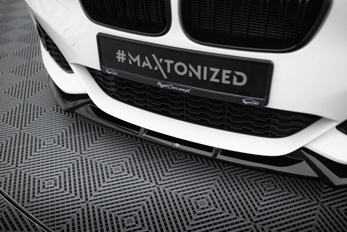 Street+ Spoilerlippe Front Ansatz V.5 passend für BMW 1er M-Paket / M140i F20 Facelift schwarz Hochglanz – Ansicht 4