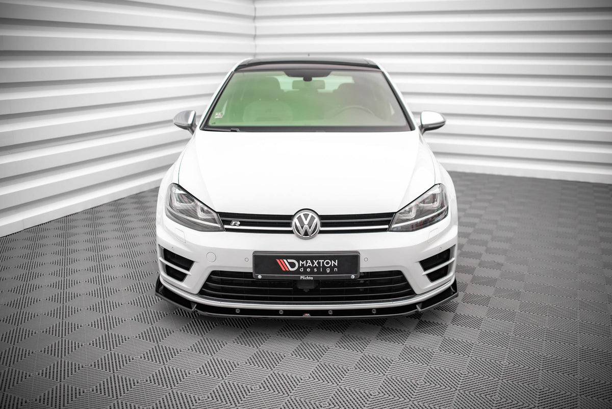 Street+ Spoilerlippe Front Ansatz V.4 passend für VW Golf R / R-Line Mk7 schwarz Hochglanz – Ansicht 1