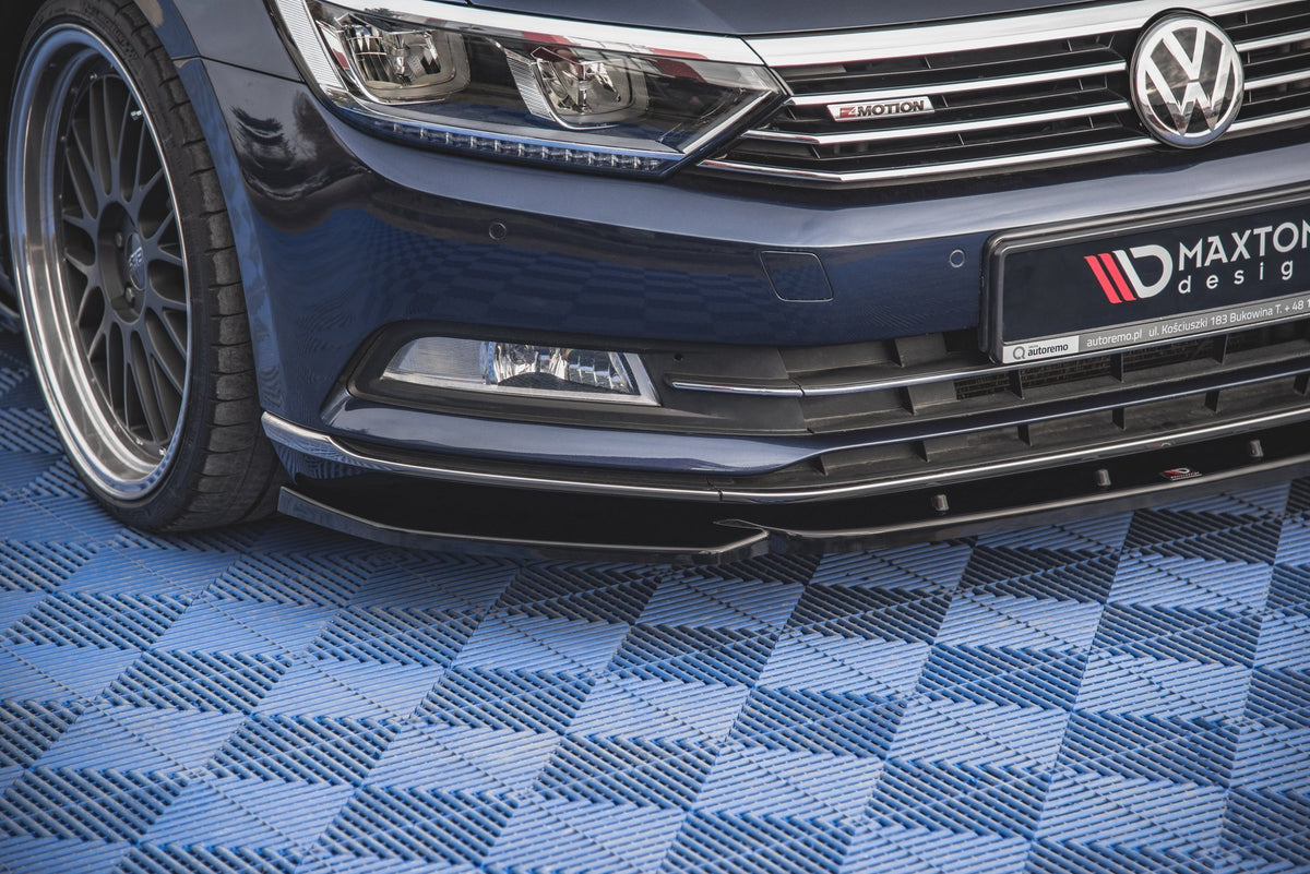 Street+ Spoilerlippe Front Ansatz V.1 passend für VW Passat B8 schwarz Hochglanz – Ansicht 4