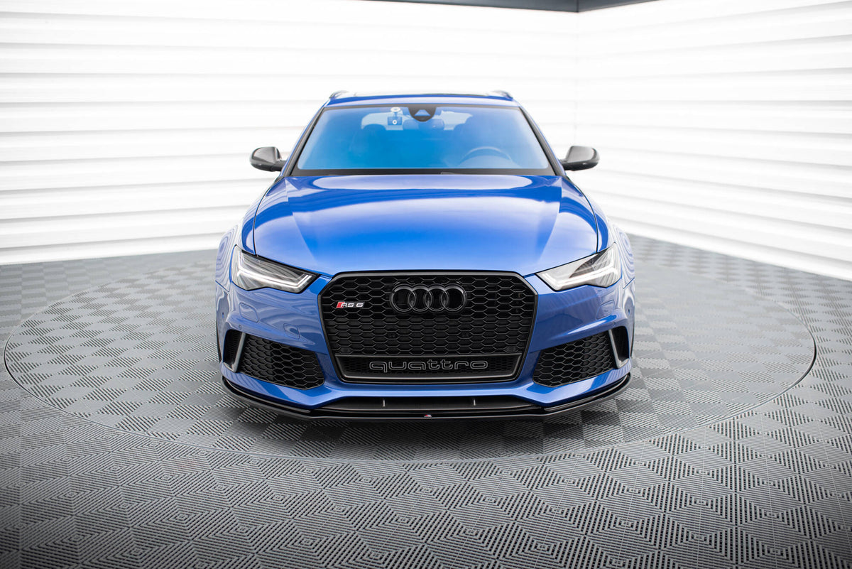 Street+ Spoilerlippe Front Ansatz V.1 passend für Audi RS6 C7 / C7 Facelift schwarz Hochglanz – Ansicht 1