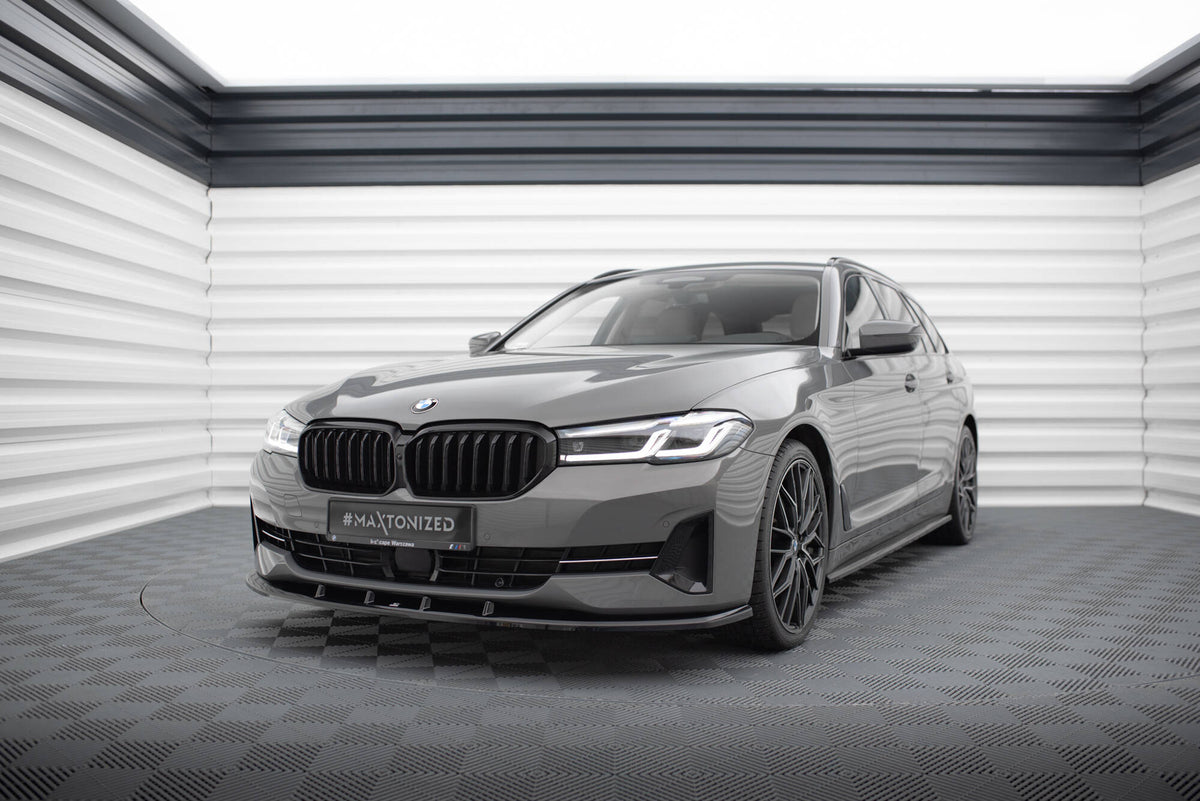 Street+ Spoilerlippe Front Ansatz V.1 passend für BMW 5er G30 / G31 Facelift schwarz Hochglanz – Ansicht 3