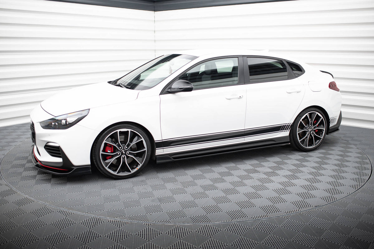 Street+ Seitenschweller Leisten passend für V.5 Hyundai I30 N / N-Line Hatchback / Fastback Mk3 / Mk3 Facelift schwarz Hochglanz – Ansicht 1