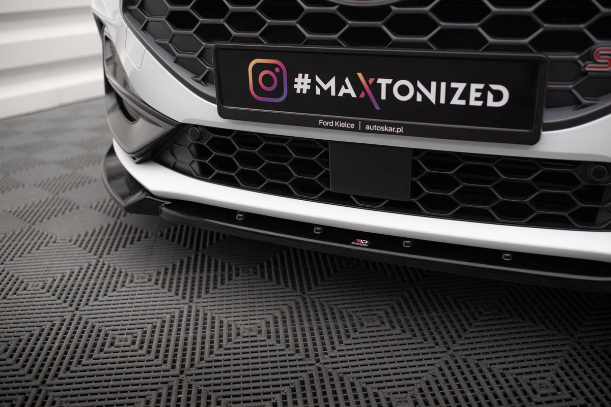 Street+ Spoilerlippe Front Ansatz V.7 passend für Ford Focus ST / ST-Line Mk4 Facelift schwarz Hochglanz – Ansicht 3