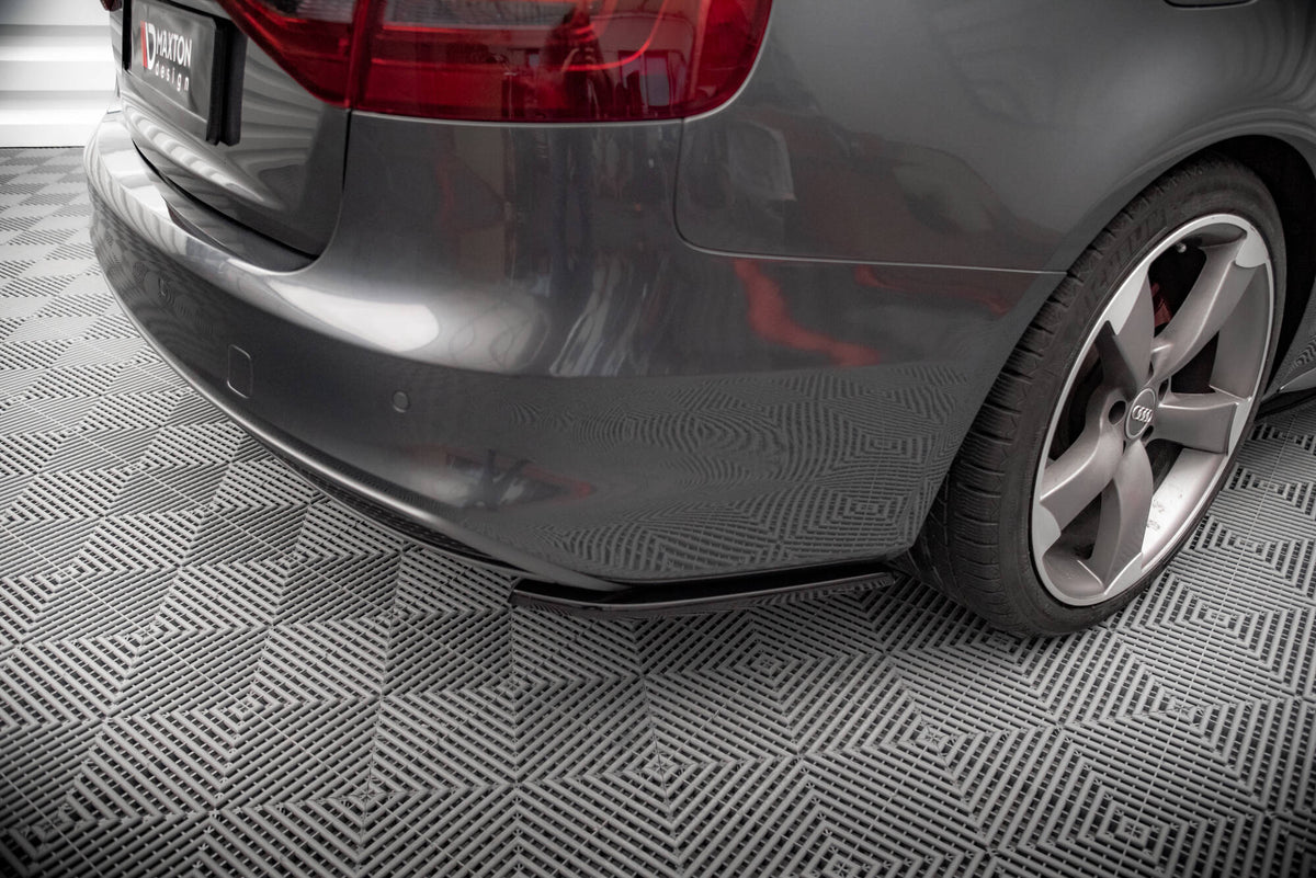 Heck Ansatz Flaps Diffusor V.2 passend für Audi A4 S-Line Avant B8 Facelift schwarz Hochglanz – Ansicht 4