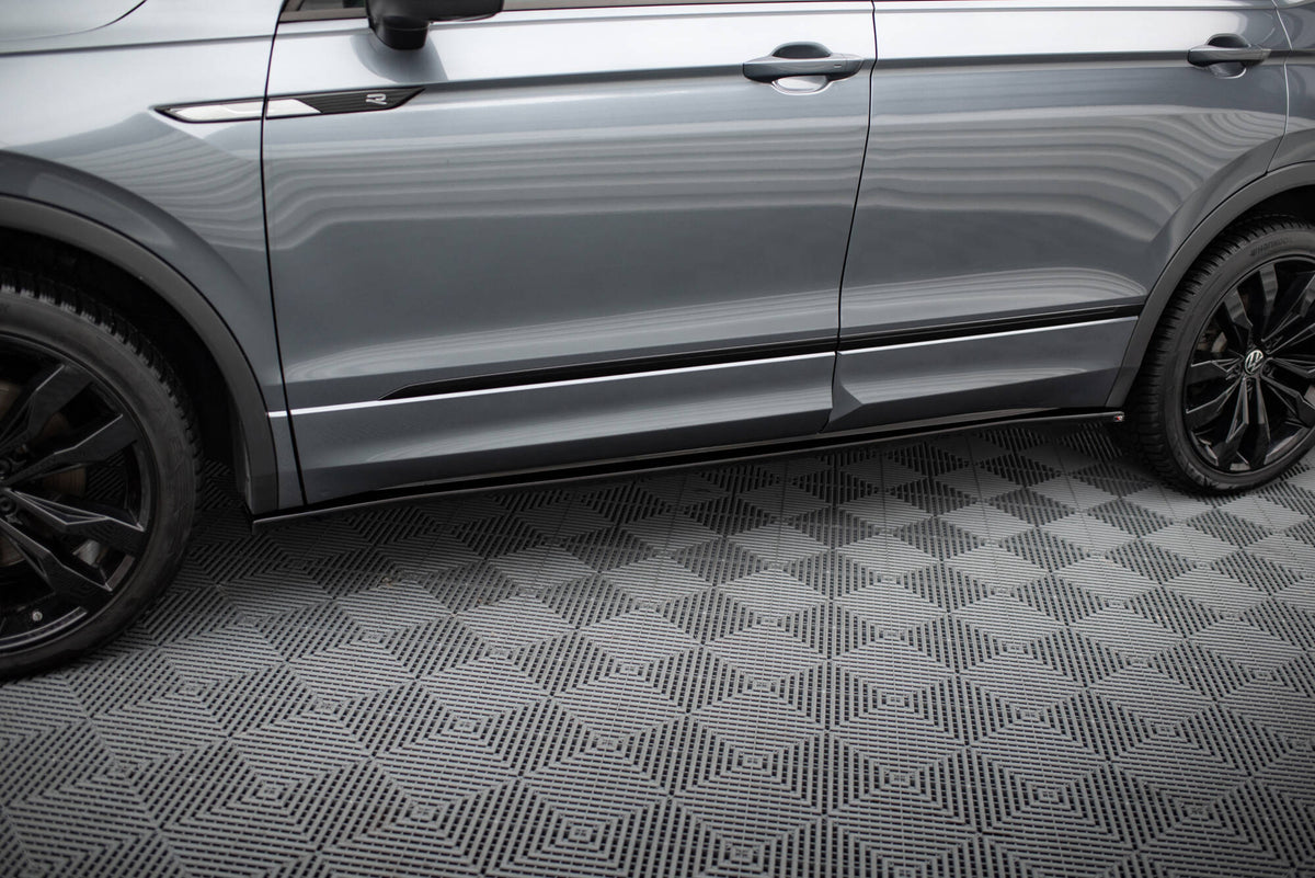 Street+ Seitenschweller Leisten passend für VW Tiguan Allspace Mk2 schwarz Hochglanz – Ansicht 3
