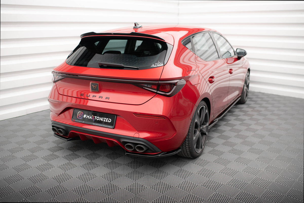 Heck Ansatz Flaps Diffusor V.1 passend für Cupra Leon Hatchback Mk1 schwarz Hochglanz – Ansicht 4