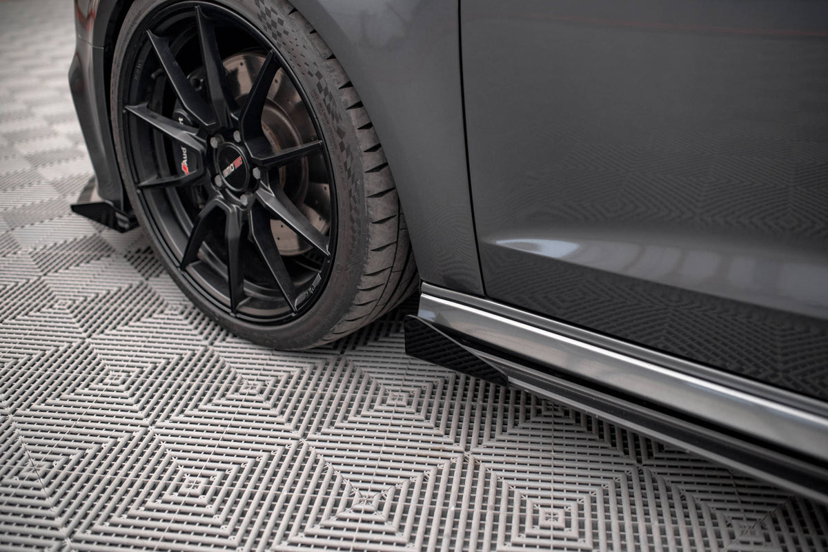 Seitenschweller Flaps passend für Audi S3 / A3 S-Line Sportback 8V Facelift schwarz Hochglanz – Ansicht 5