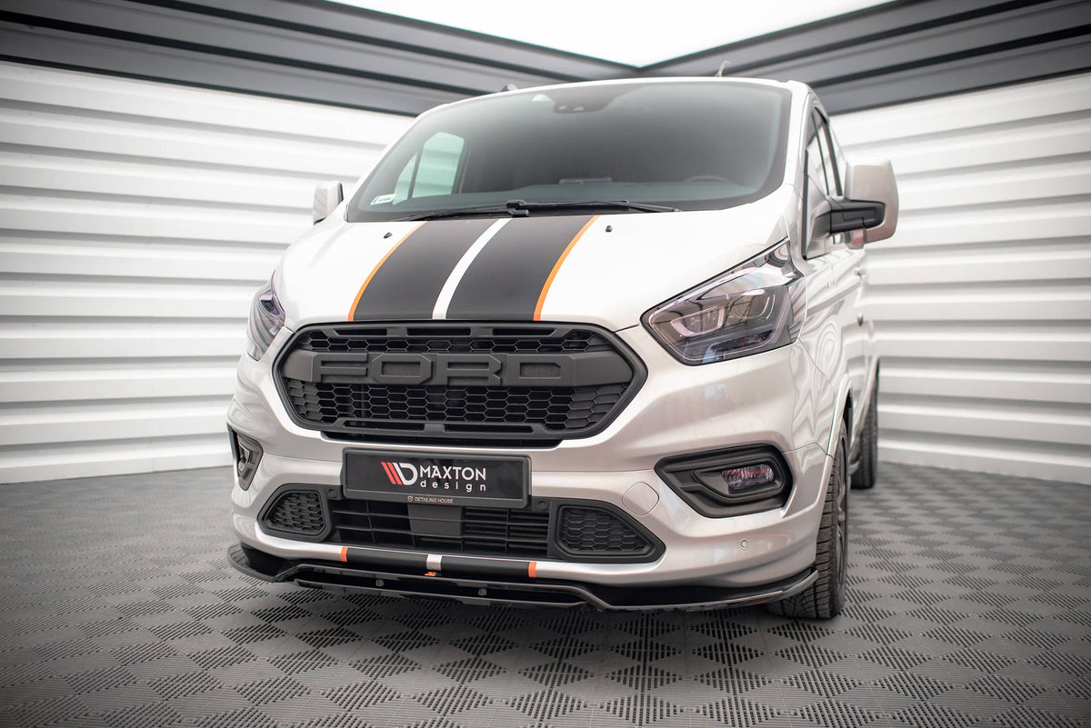 Street+ Spoilerlippe Front Ansatz passend für Ford Transit Custom ST-Line Mk1 Facelift schwarz Hochglanz – Ansicht 4