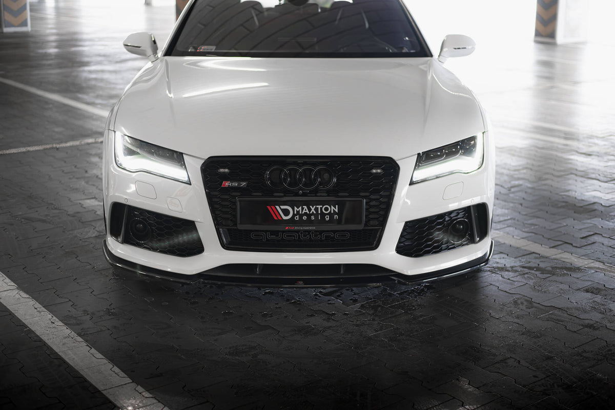Street+ Spoilerlippe Front Ansatz V.3 passend für Audi RS7 C7 schwarz Hochglanz – Ansicht 1
