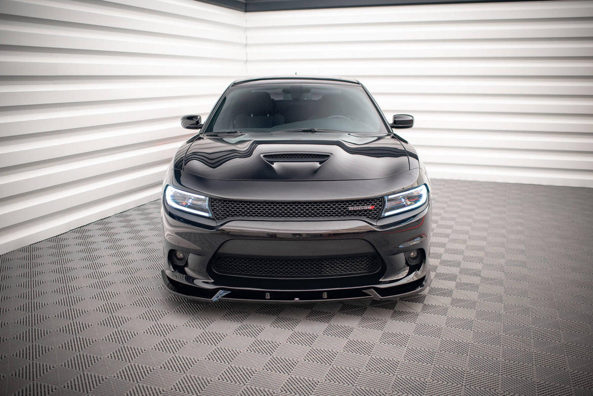 Street+ Spoilerlippe Front Ansatz V.2 passend für Dodge Charger SRT Mk7 Facelift schwarz Hochglanz – Ansicht 1